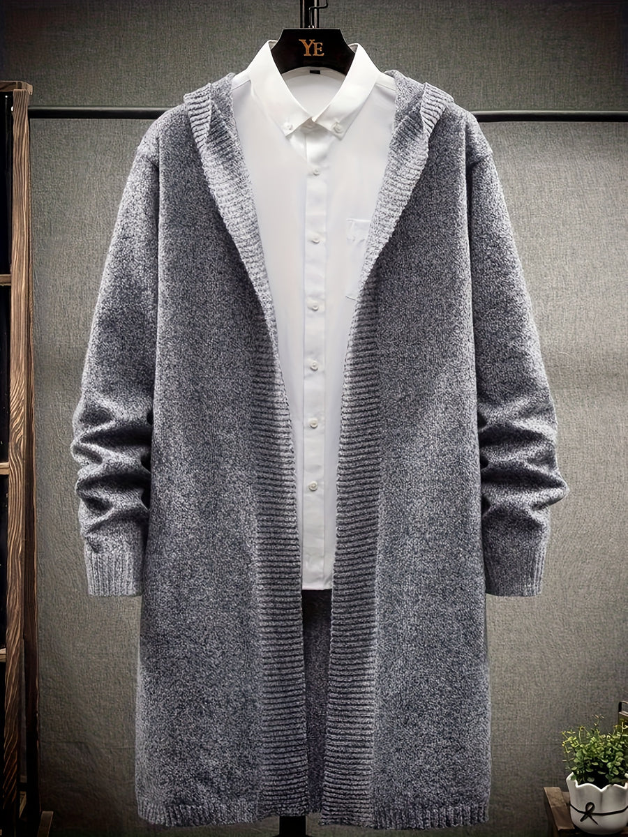 Fashionable Men'S Knitted Cardigan with a Hood, Suitable for Autumn And Winter - Dark Gray