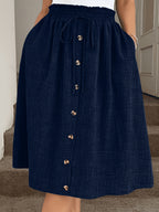 Women's Casual Fashion Half Skirt - Navy Color