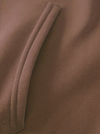 Autumn Winter Trendy Fashion Hooded Drawstring Sweatshirt And Jogger Pants Women'S Set, Hooded Drawstring Design, Front Kangaroo Pocket on Sweatshirt, Comfortable Wear for Cold Weather, Classic Silhouette, Comfortable Fit - Coffee Brown