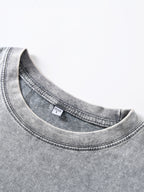 Washed Cotton Men's Short-Sleeve T-Shirt with "No Pain, No Gain" Graphic Design, Summer Versatile Pure Cotton Fashionable Casual Breathable Unisex Top, Suitable for Daily Outings, Leisure, and Sports - Grey