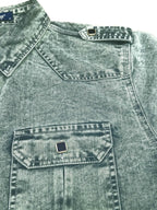 Men'S Retro Denim Shirt, Long-Sleeve Fashion New Arrival, Casual Premium Feel, Double Pockets, Washed Denim Shirt with Lapel Collar, Classic Blue Versatile Top, Handcrafted Popular Denim Shirt for Men - Powder blue