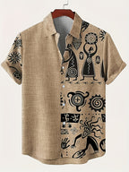 Men'S Classic Short-Sleeve Shirt with Lapel - Casual Button-Up Design for Summer Daily Wear, Vacation Destinations, And Outdoor Activities - Mixed colors