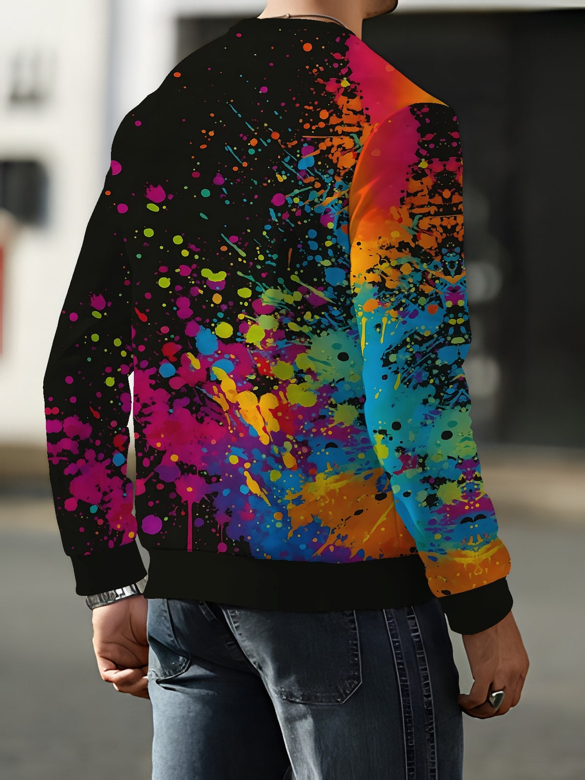 Men's Crew Neck Sweatshirt, Spring/Autumn Casual Versatile Long Sleeve Top, Fashion Streetwear Brand - Mixed colors