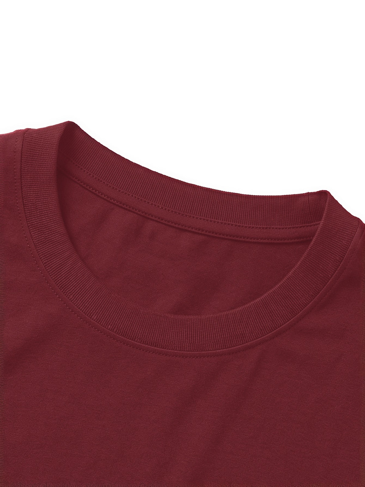 100% Cotton Men's T-Shirt, Spring/Autumn Long Sleeve, Standard Fit, Daily Casual Versatile Top, Fashionable, Elegant, , and Fun Print - Burgundy