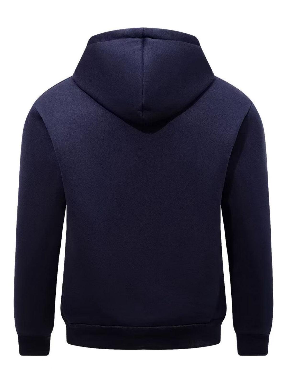 Men's Zip-Up Hooded Sweatshirt Cardigan Jacket with Simple Vertical Calvin English Print, Casual, Fashionable, Versatile, for Daily Commuting, Long-Sleeve Top - Navy Color