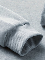 New Women'S Casual Fashion Printed Thickened Sweatshirt Set - Light Grey