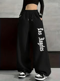 Autumn And Winter Fashion Casual Women'S Fleece Trousers, Monochrome Tunic Trousers, Casual Loose Sweatpants, Women'S Fashion - Black