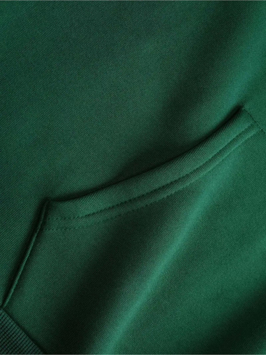 RBWY Unisex Autumn/Winter New Arrival, Fashionable and Trendy -Lined Hooded Couple's Sweatshirt, Casual Drawstring Hoodie, Long Sleeve Hooded Heat-Transfer Print Japanese Sweatshirt, Trendy Letter Print - Dark Green