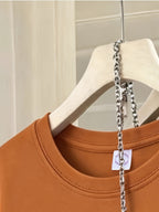 Summer Casual T-Shirt, Women'S Fashionable Round-Neck Printed Casual Short-Sleeve Top - Pumpkin Color