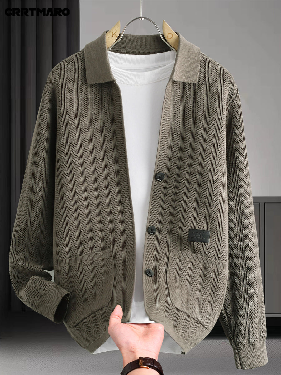 CRRTMARO Men's Warm Collar Sweater - Solid Color Regular Fit Pullover, Casual Long Sleeve Sweater Suitable for Fall Winter Warmth, Versatile for Office & Casual Attire, Hand Washable Top - Grey