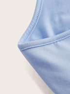Casual Slim Slogan Print Short Tank Top for Summer Holidays I DON'T CARE - Sky Blue