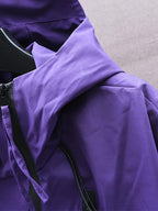 [Pearson OBM] Mountain Style Men'S Jacket Hooded Windbreaker, Irregular Zipper, Collar with Personalized Label, Imported Zipper, Fashionable And Individual, Easy Pockets, Suitable for Autumn Winter Sports, Casual - Purple