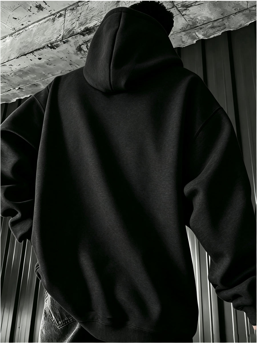 2PIECESMen's Solid Color Drop-shoulder Long-sleeve Drawstring Pocket Casual Outdoor Street Fashion Hoodie, Suitable for Autumn and Winter, Back-to-school Season - Yellow+black