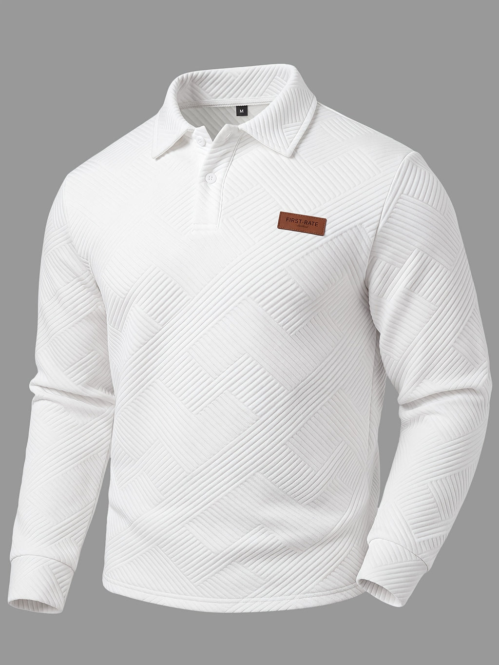 Pring/Autumn New Men's POIO Shirt Fashionable And Atmospheric Casual Knit Jacquard T-Shirt Men's Clothing - White
