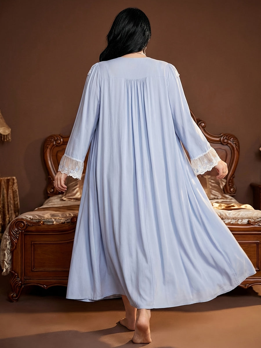 Plus Size Pajama Set - Light Blue