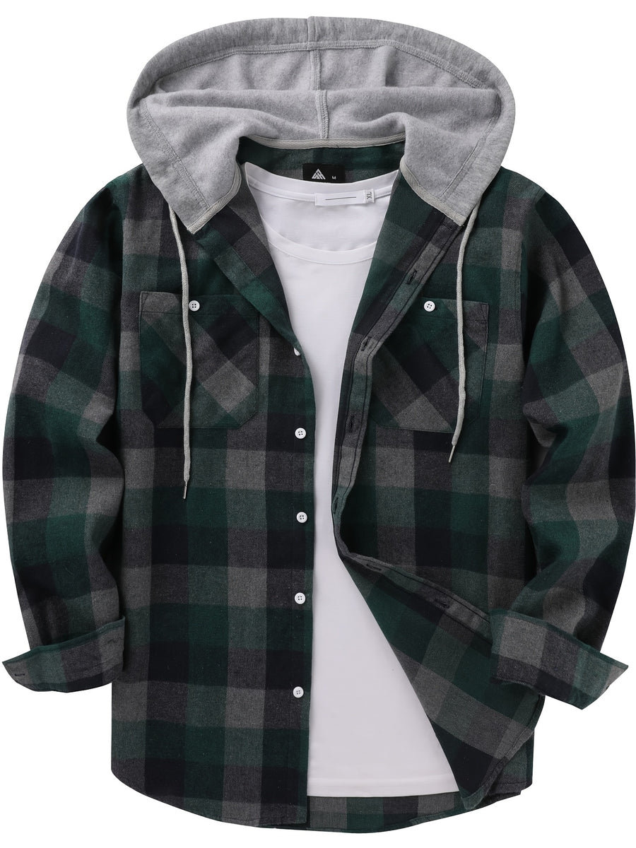 Men's Hooded Sweatshirt - Grid 9