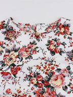 Elegant Long Floral Print Dress with Waist Cincher - Perfect for Parties, Spring/Fall, Adult, Floral Print Dress | Floral Pattern Dress | Cinched Waist Design - Multicolor