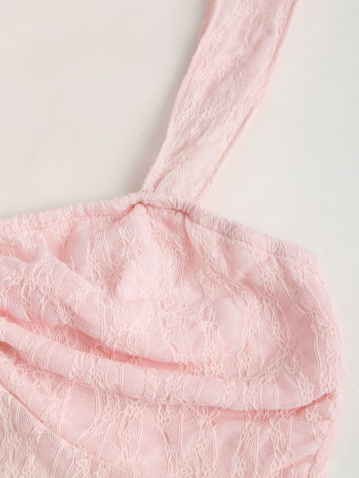 Women'S New Spring/Summer Wide-Strap Bow-Tie, Stretch Textured Fabric Top, Slim Fit, Sweet And Fashionable, Suitable for Dating, Daily Wear - Pink