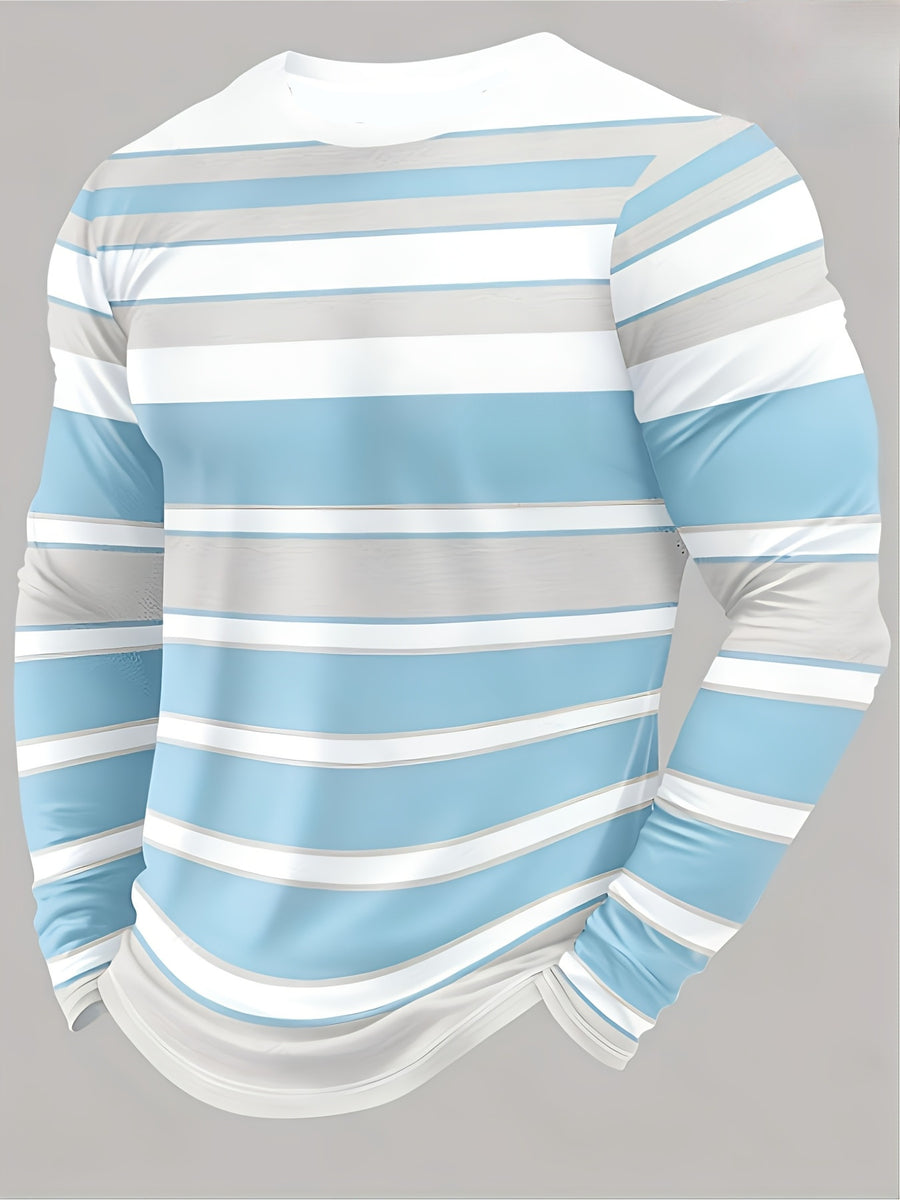 [Printed Design-Not Textured] Men'S Long Sleeve T-Shirt Men'S Breathable Comfortable Casual Sports Base Layer Top Men - Mixed Color 3