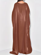 Middle Eastern Elegant Shimmer One Size Robe 8336-8 - Coffee Color