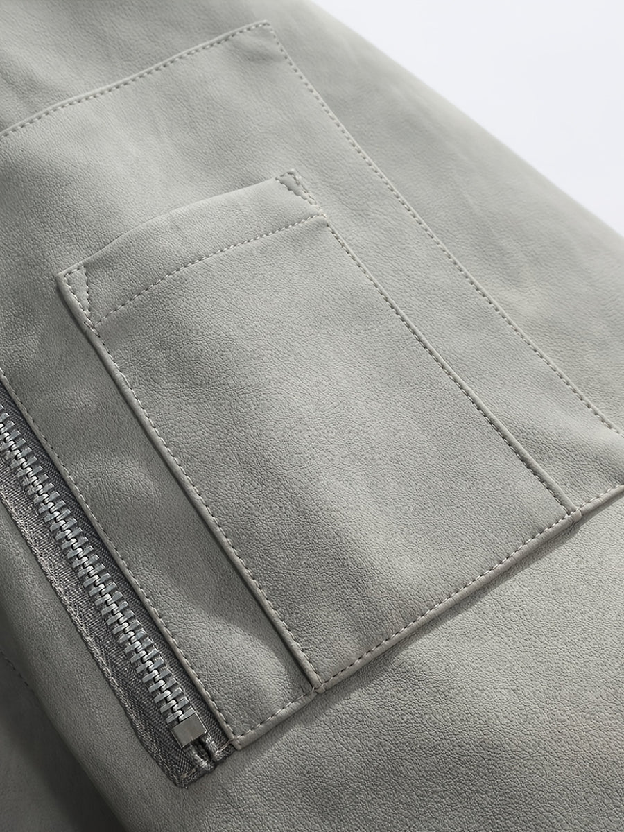 Spring And Autumn Men'S Jacket Outerwear American Street Retro Fashion Hooded Casual All-Match Jacket - 【Light Grey】