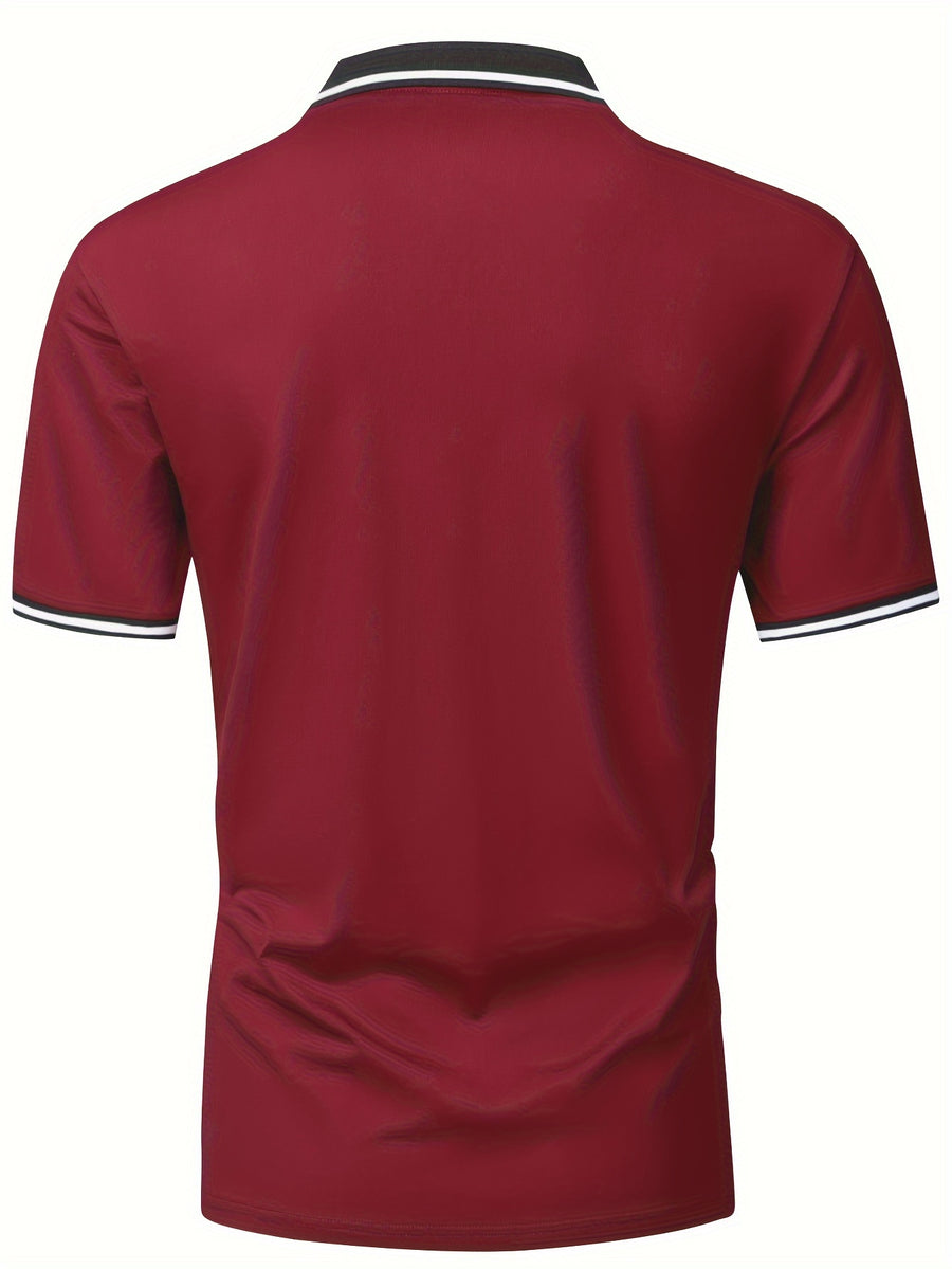 5pcs Summer Lapel Men's Shirts, Solid Color Plain Short Sleeve Shirts, Multi-Color Workwear, Casual Sportswear, Men's Executive Tops - Mixed Color 3