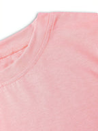 Calvin, Spring and Summer Graphic Print T-shirt, Short Sleeve Crew Neck Casual Top for Summer & Spring, Women's Clothing - Pink
