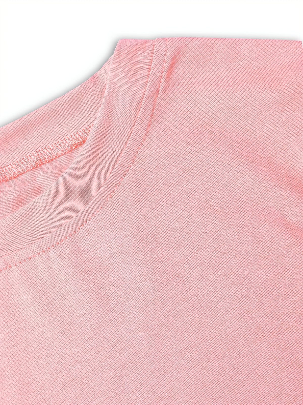 Calvin, Spring and Summer Graphic Print T-shirt, Short Sleeve Crew Neck Casual Top for Summer & Spring, Women's Clothing - Pink