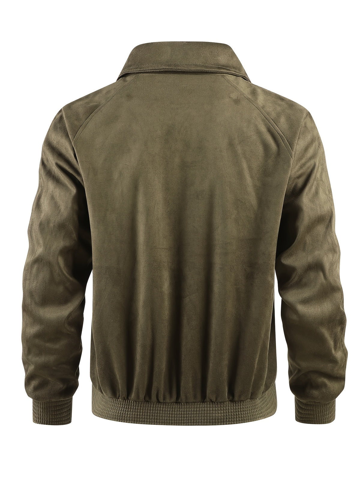 Oversized Drop-Shoulder -Like Solid Color Jacket, Trendy American High Street Vintage Workwear Outerwear, Casual Spring/Autumn Fashion Lapel Cardigan Top - fern green