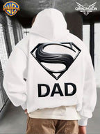 WB Warner Men'S New Trendy Hoodie, Superman Classic Logo Printed Design Hoodie, Daily Casual Drawstring Hoodie, Long Sleeve Hoodie, Machine Washable, Multifunctional Sports And Leisure Loose Fit Men'S Hoodie - White