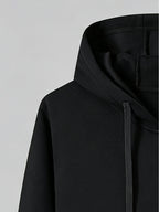 New Men'S Hoodie, Spring Autumn Fashion Casual Top Jacket, Hooded Zipper Athletic Glossy Sweatshirt - Black