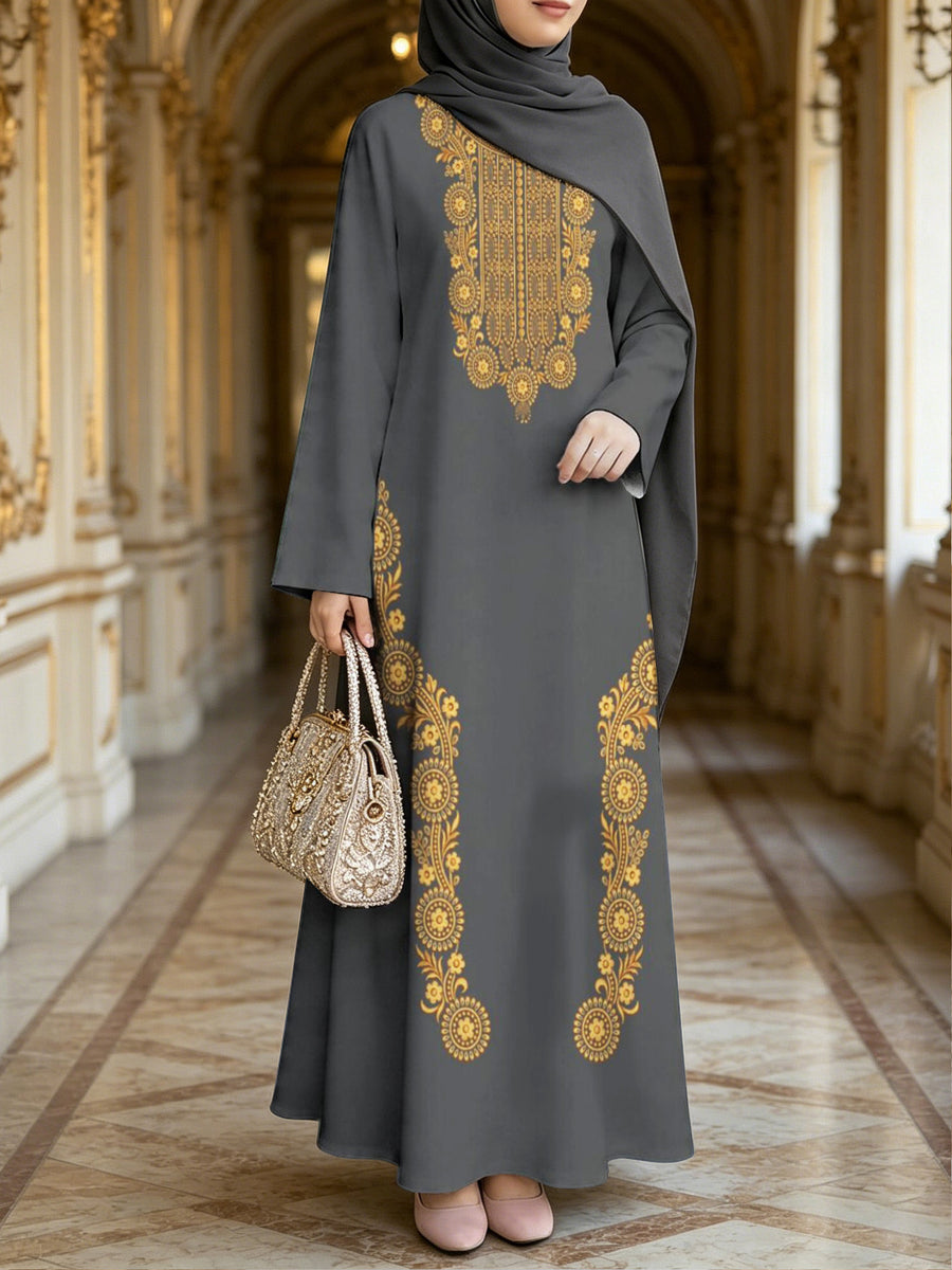 Hot Muslim Women'S Wear Arrives Women'S Dress Classic Loose Fit Middle Eastern Traditional Robe Wealthy Muslim Long Skirt Long Abaya Restoring The Essence of Middle Eastern Traditional Robe, an Elegant Long Dress Suitable for Prayer, Commuting - Mixed Color D