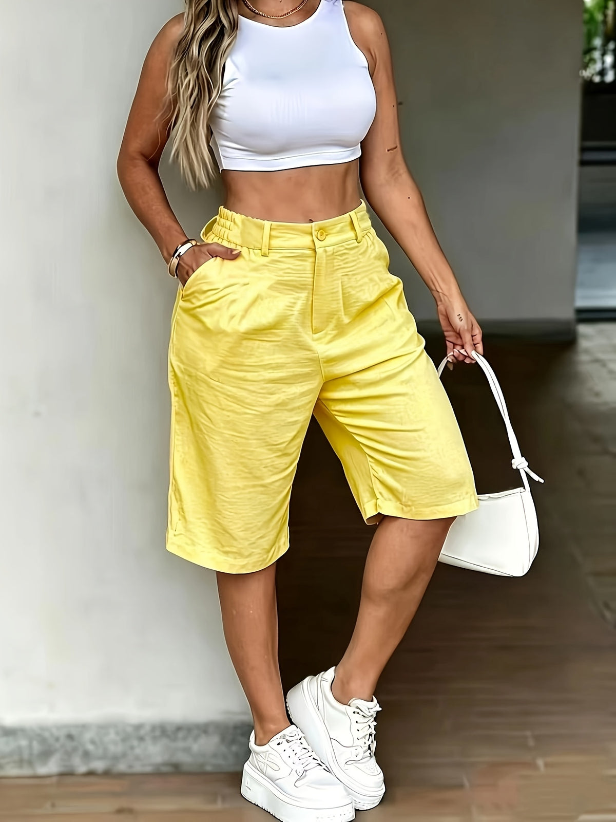 (ZD260420019) Women'S Fashion Street Style Cool Women'S Shorts - Golden