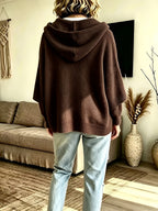 Elegant Casual Pocket Cardigan for Women - Coffee Color
