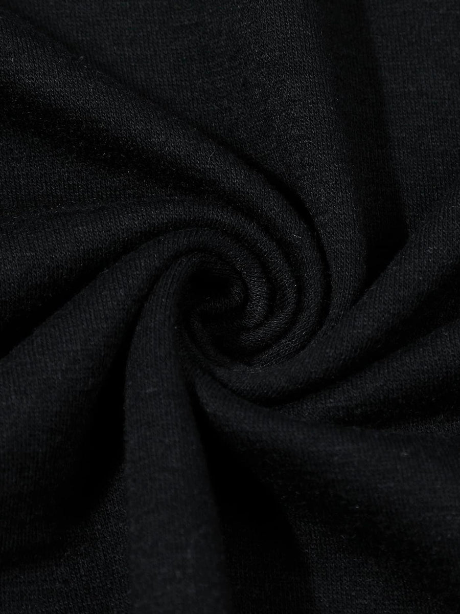 Relax Letter Casual Short Sleeve T-Shirt for Women - Black
