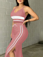 Women's Tank Top and Pants Set - Nian Nian - pink