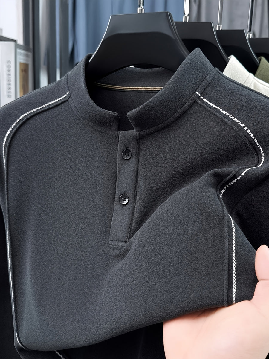 Father's Day Gift for Men 2026 Spring New Arrival Three-Layer Sweatshirt, Heavy-Duty Stitching with Double-Sided Cationic, Essential Business Commute Wear - Grey