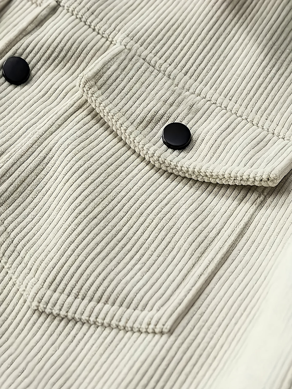 Meixishao OBM Autumn/Winter Solid Color with Random Print, Simple Encounter with Avant-Garde Cross-Border Fashion Jacket, Vintage Style Lapel Men's Corduroy Workwear Jacket Winter Clothes for Men - Khaki