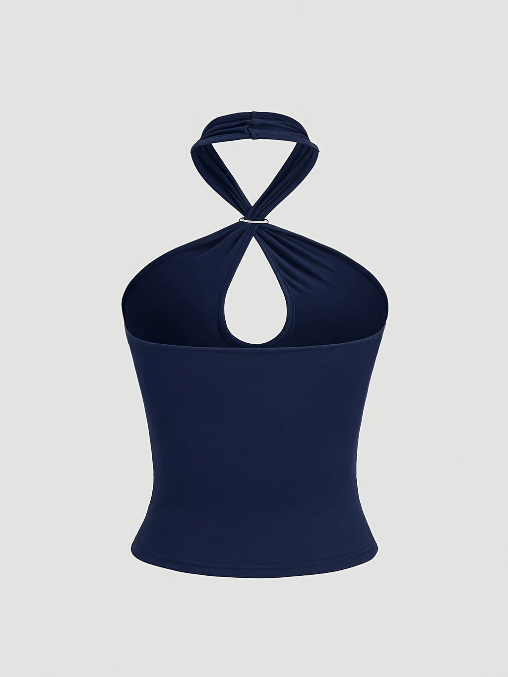 Sexy Backless Suspender Metal Decoration Slim-Fitting Bodysuit - Blue