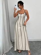 Ladies Fashion Elegant Vacation Dress - Apricot