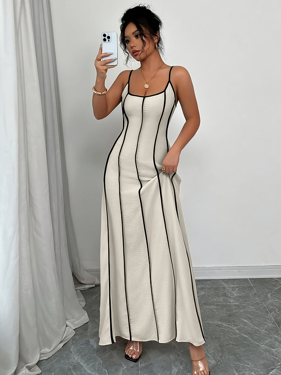 Ladies Fashion Elegant Vacation Dress - Apricot
