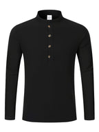 Men'S Fashion Autumn New Long Sleeve Shirt Loose Casual Solid Color Individualistic Shirt, New Season - Black