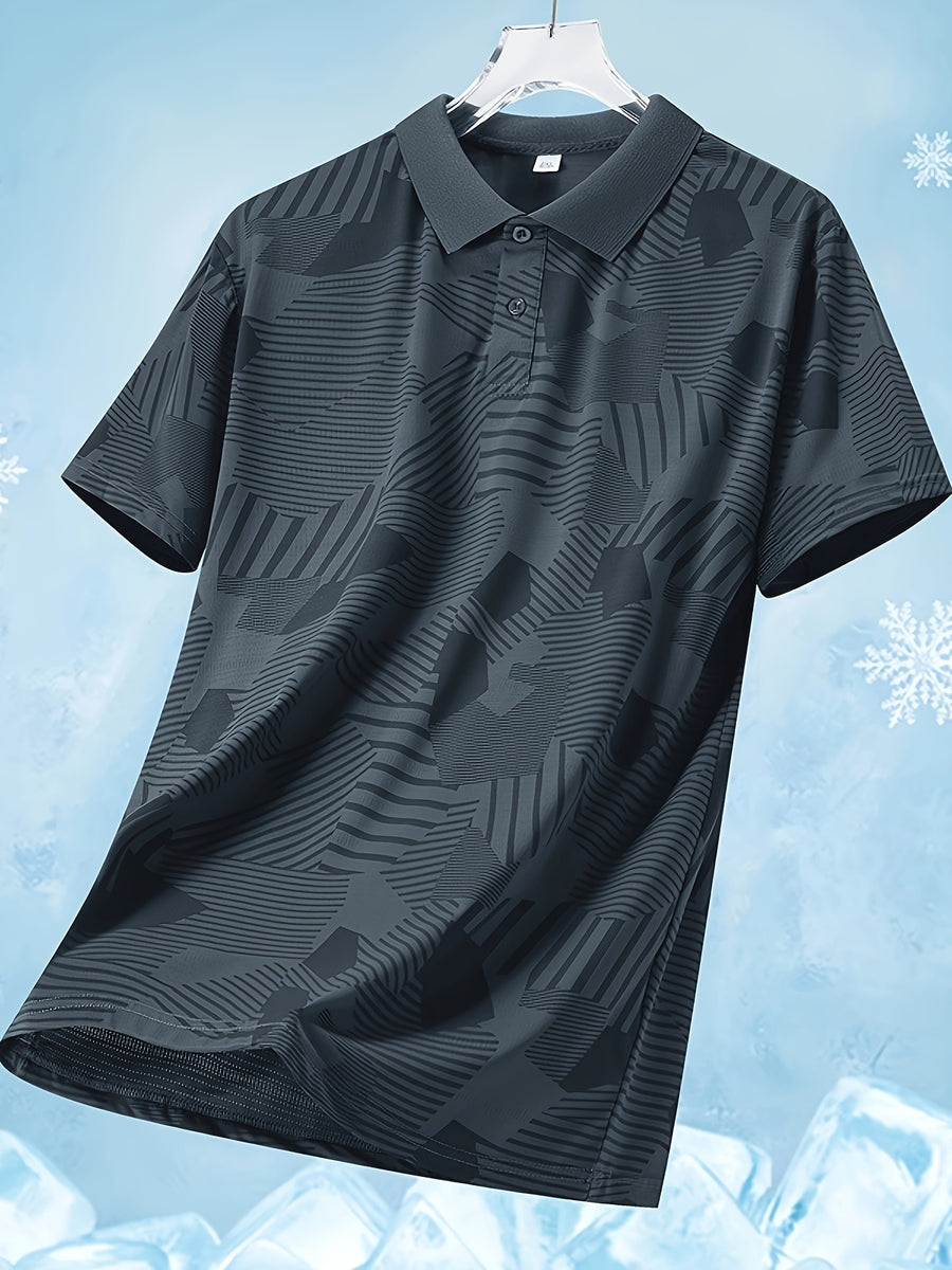 1pc, Men'S Summer Casual Polo Shirt, Elasticity Collar, Breathable Quick Dry Short Sleeve, Suitable for Daily Business Outdoor Running Sports, Multiple Colors - Grey