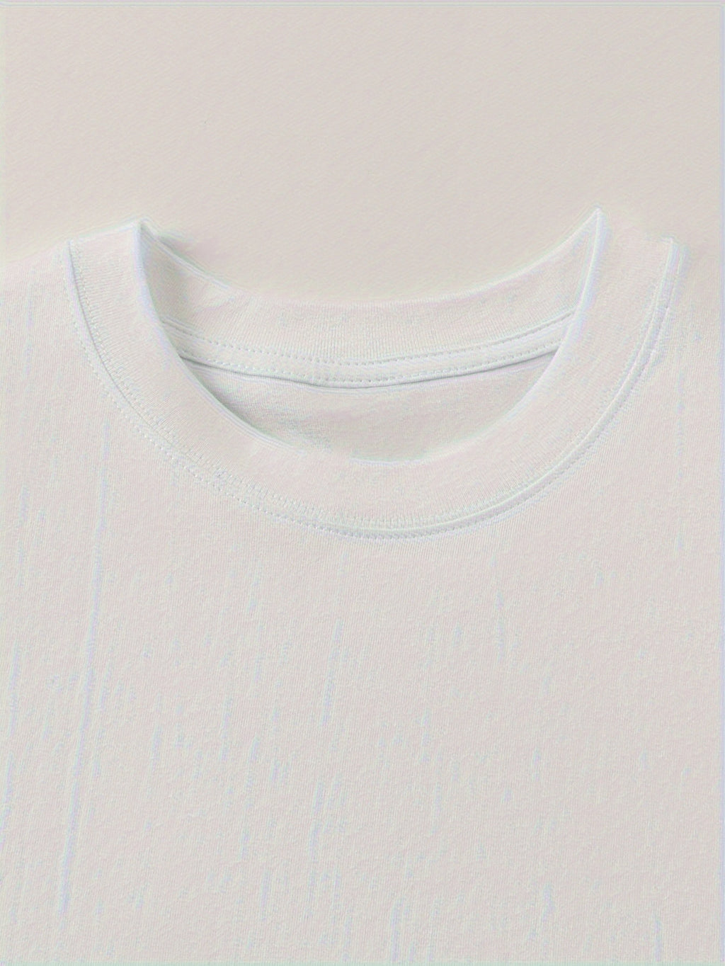 Men's Basic Round-neck Pure Short-sleeve T-shirt, Unisex Essential for Daily Casual Wear, Breathable and Soft - White