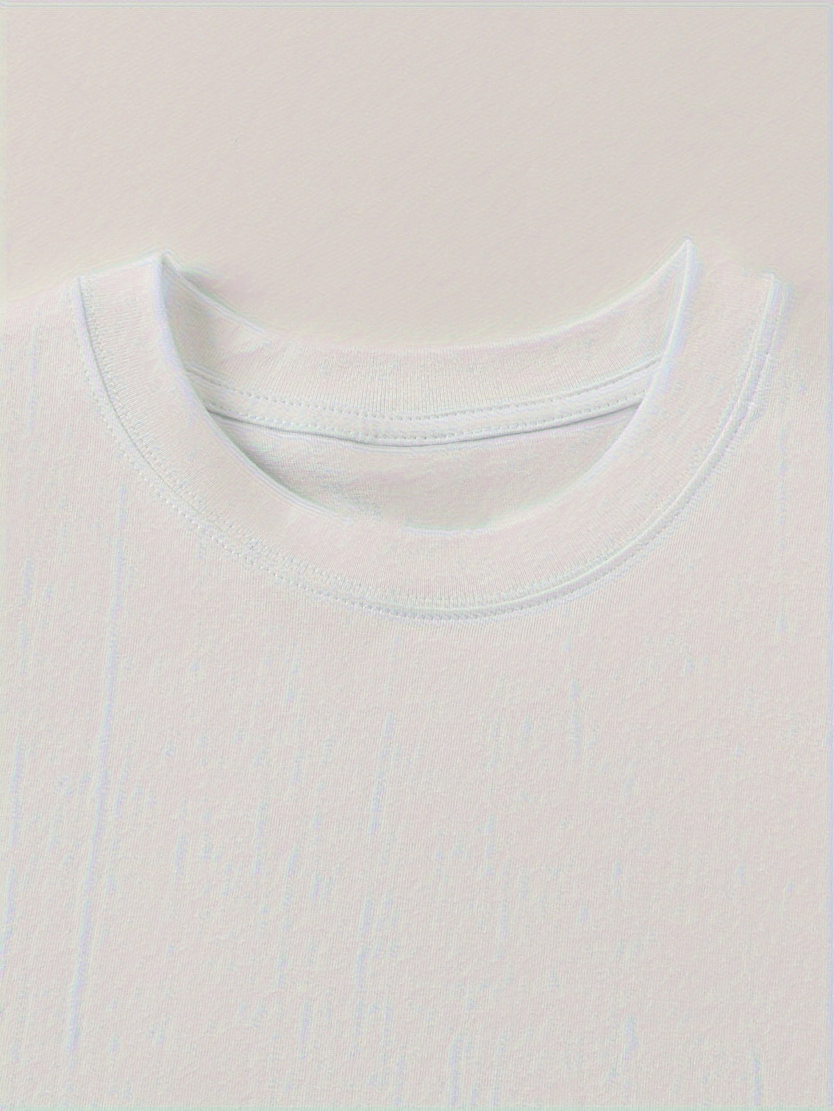 Men's Basic Round-neck Pure Short-sleeve T-shirt, Unisex Essential for Daily Casual Wear, Breathable and Soft - White
