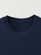Men's Basic Round-neck Pure Short-sleeve T-shirt, Unisex Essential for Daily Casual Wear, Breathable and Soft - Navy Color