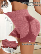 6-Color High-Waisted Seamless -Lifting Shorts Suitable for Weightlifting, & - Tummy Tummy Underwear, Loose-Fit Booty Enhancer Shorts for, Casual Wear, Spring Summer Fall (Hand Washable) - Mixed colors
