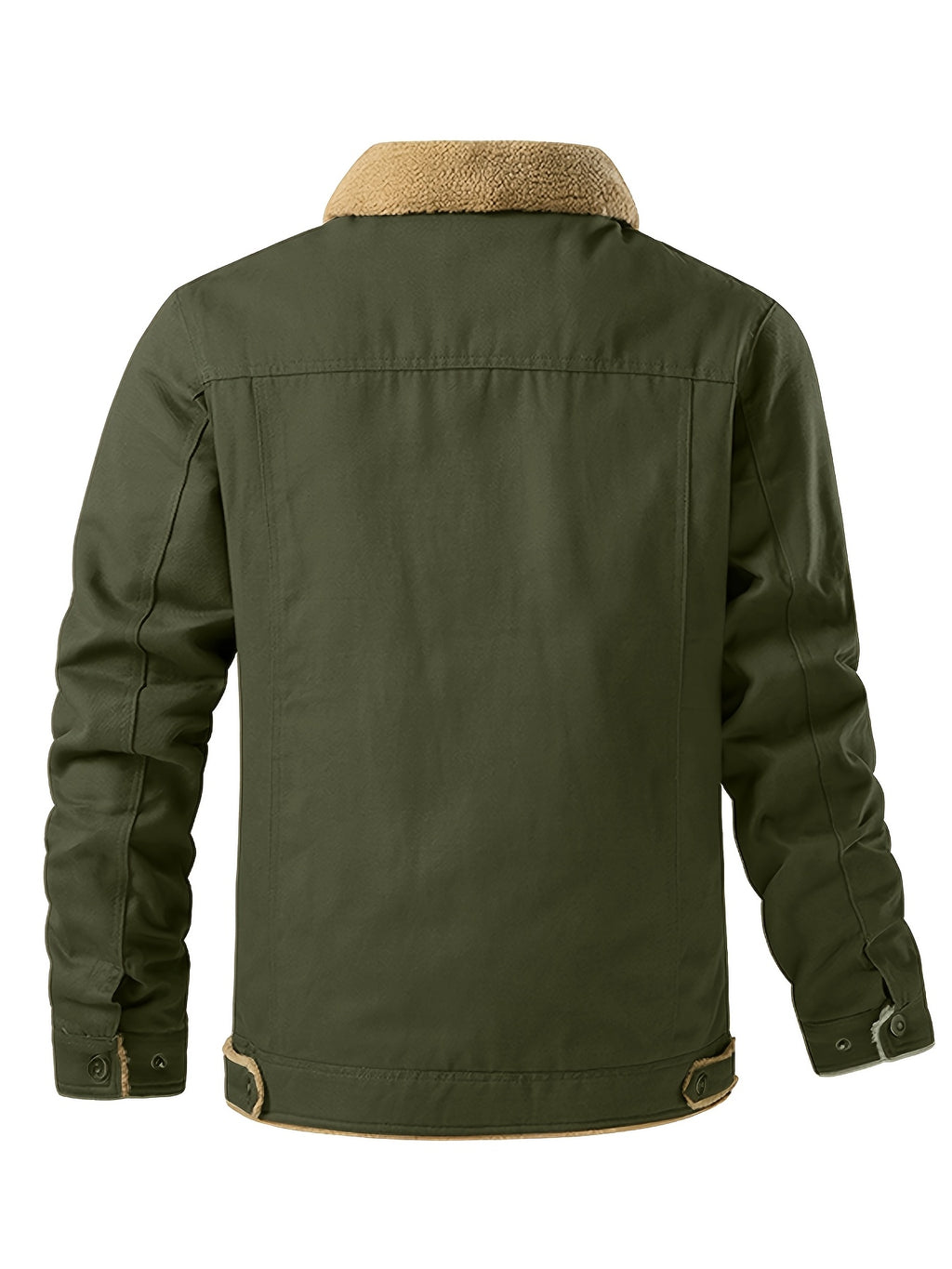 Men'S Solid Color Commuter Outdoor Fleece Jacket - fern green