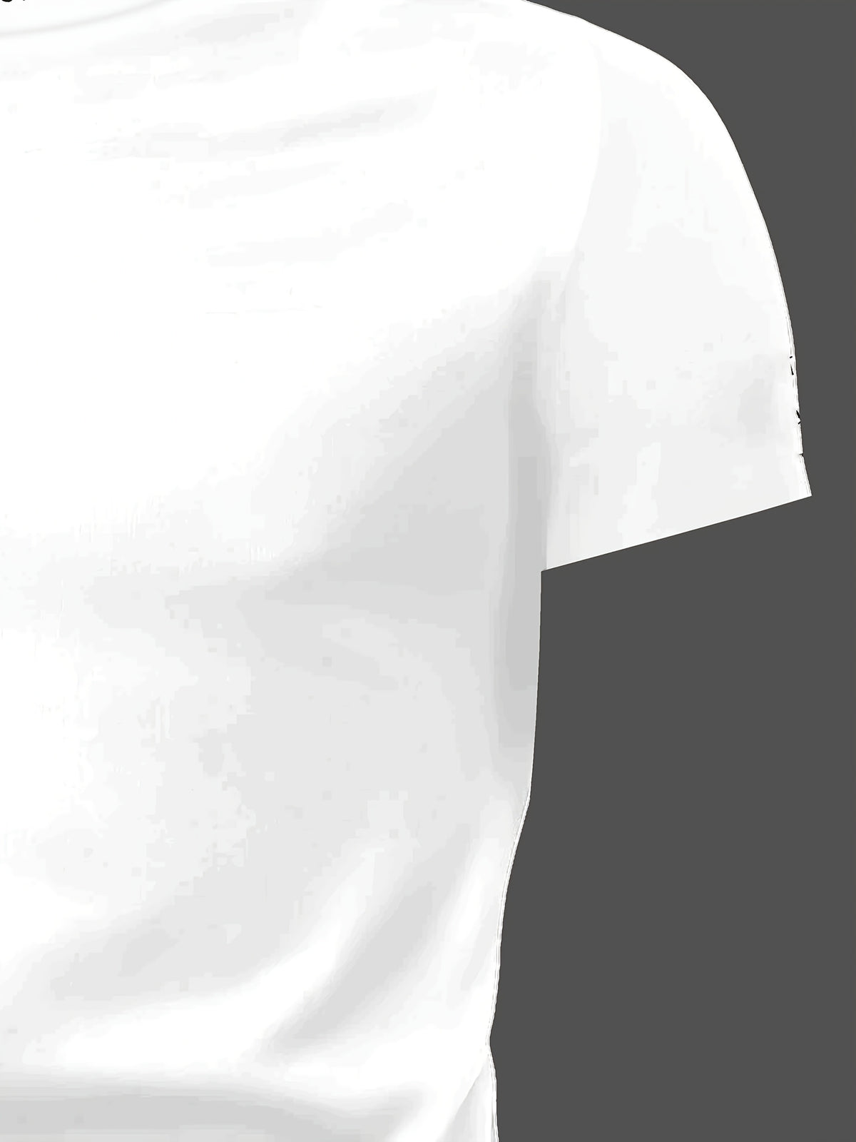 Men's Solid Color Casual Comfortable Mid-Neck Short-Sleeve T-Shirt for Spring, Summer, and Autumn, Suitable for Casual Outings, Holidays, Daily Wear, and Other Occasions, Versatile Base Layer Tee, 100% Polyester, Machine Washable, Not Dry Cleanable. - White