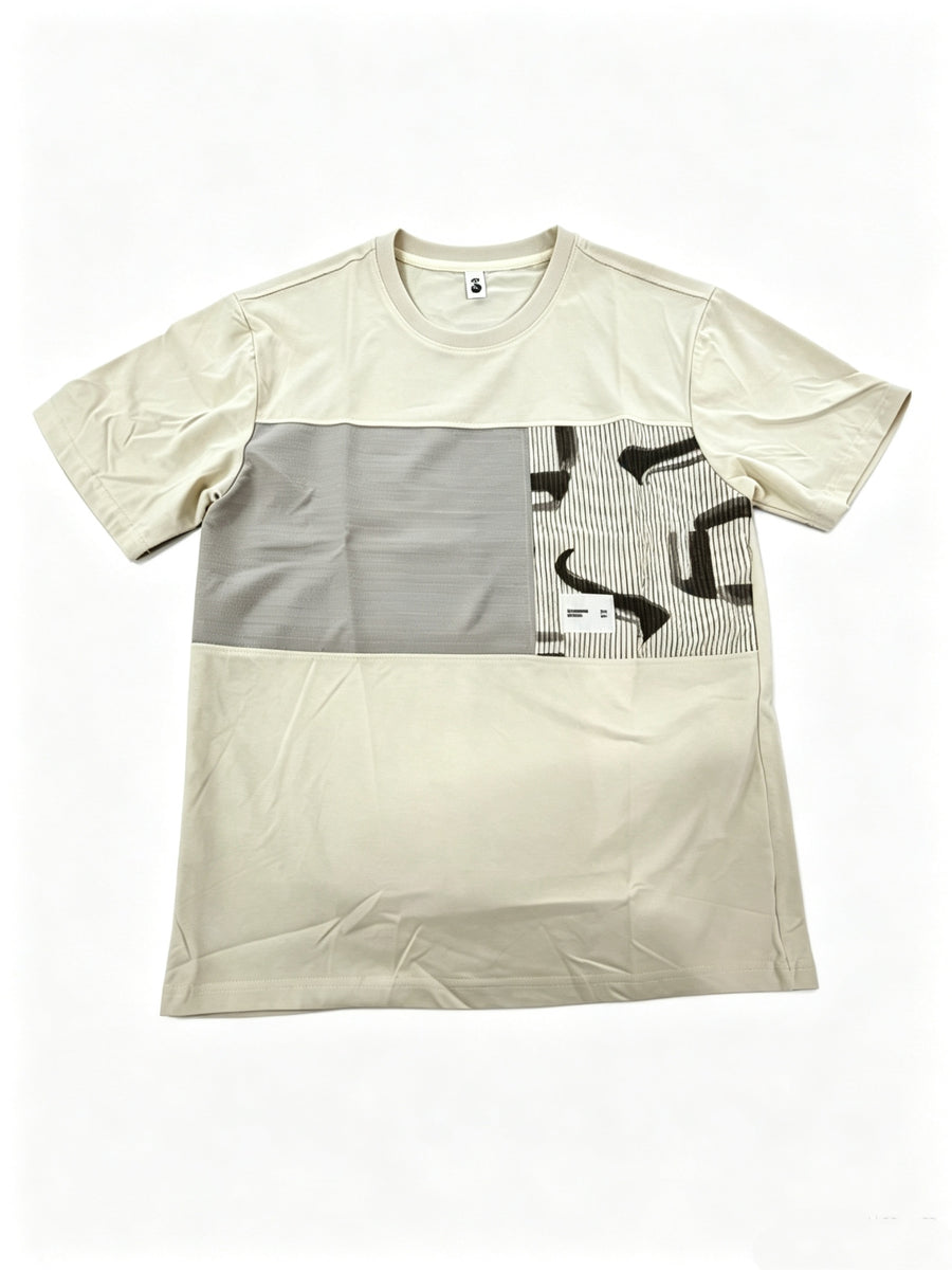 Men'S Random Print Short-Sleeve T-Shirt Summer New High-End Half-Sleeve Body Shirt Round Neck Leisure Dressing Men'S Clothing Trend - Ivory White